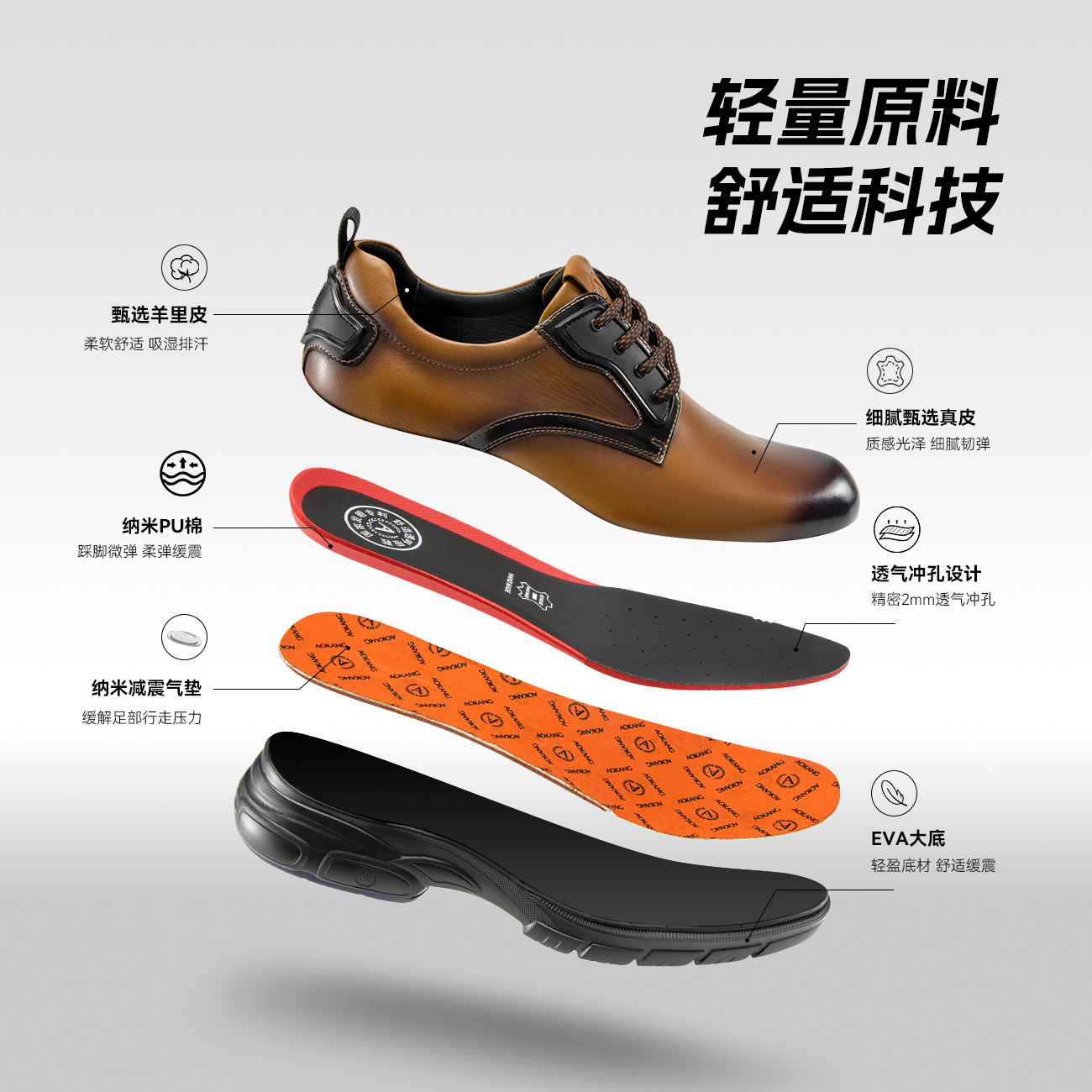 【运动皮鞋】奥康男鞋春秋季商务德比正装皮鞋男真皮舒适鞋,淘宝优惠券,粉丝福利购,淘宝优惠卷