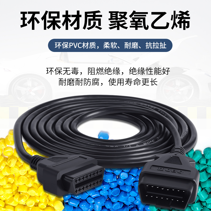 汽车卡车OBD延长线公对母16芯通电16PIN OBD2诊断工具审车连接线-图1