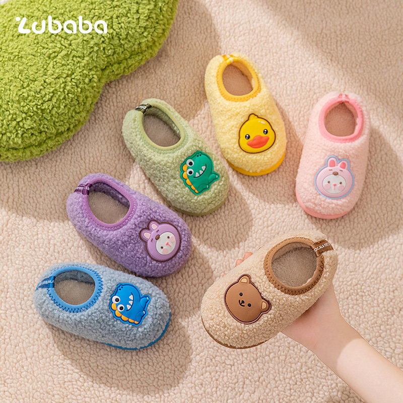 宝宝棉拖鞋包跟秋冬季家居室内1-3岁2防滑男童婴幼儿儿童加绒棉鞋 - 图0