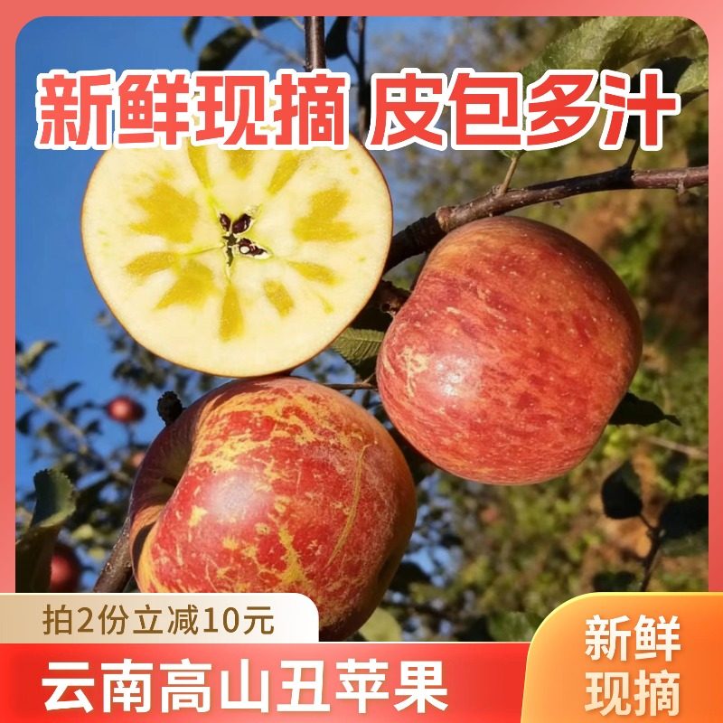 云南昭通糖心丑苹果脆甜多汁新鲜水果苹果孕妇宝宝当天采摘包邮,淘宝优惠券,粉丝福利购,淘宝优惠卷