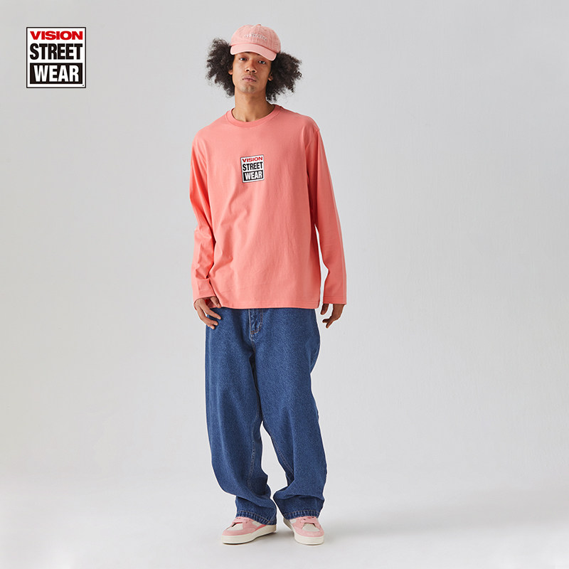 VISION官方 经典BOXLOGO美式街头3色圆领长袖T恤男女,淘宝优惠券,粉丝福利购,淘宝优惠卷