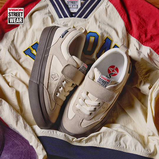 VISION KIDS官方 CHOPPER低帮魔术贴滑板鞋帆布鞋儿童运动鞋