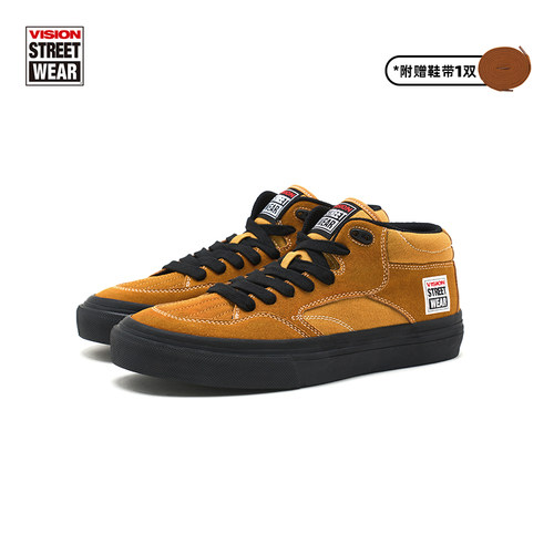 VISION官方  CONCAVE多色经典街头中帮复古翻毛皮滑板鞋男女 - 图1
