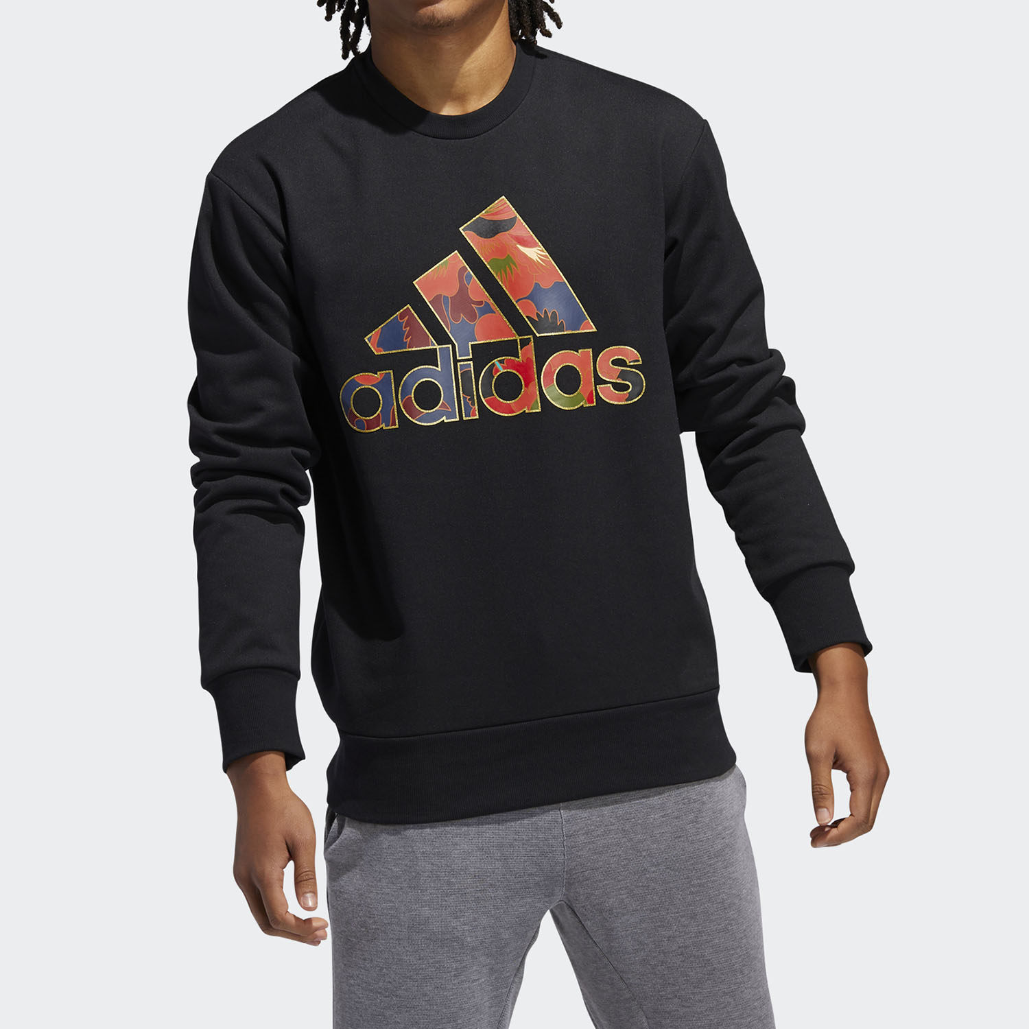 adidas/阿迪达斯正品2021春季新品男cny运动休闲套衫卫衣 gh5008