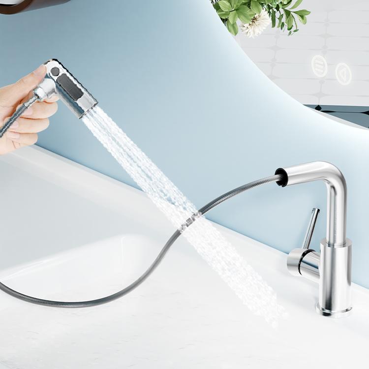 抽拉式洗脸盆冷热水龙头台上卫生间伸缩洗手池面盆304不锈钢龙头 - 图2