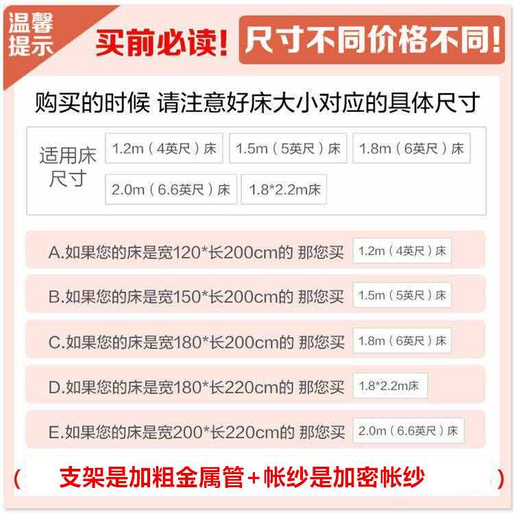 蚊帐2021年新款加密家用单开门双人单人1.2m1.5米床1.8m床纹帐2.0