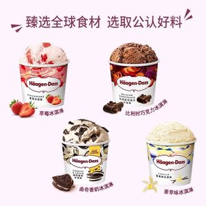 【冷链到家】哈根达斯冰淇淋抹茶/可可曲奇口味草莓巧克力冰淇淋