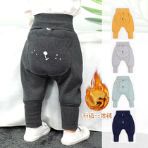 Autumn Clothing Baby Pants Plus Suede Baby Big Fart Pants Boy Clothing Autumn Pants Boy Girl Pp Pants Children Autumn Winter Plus Cotton