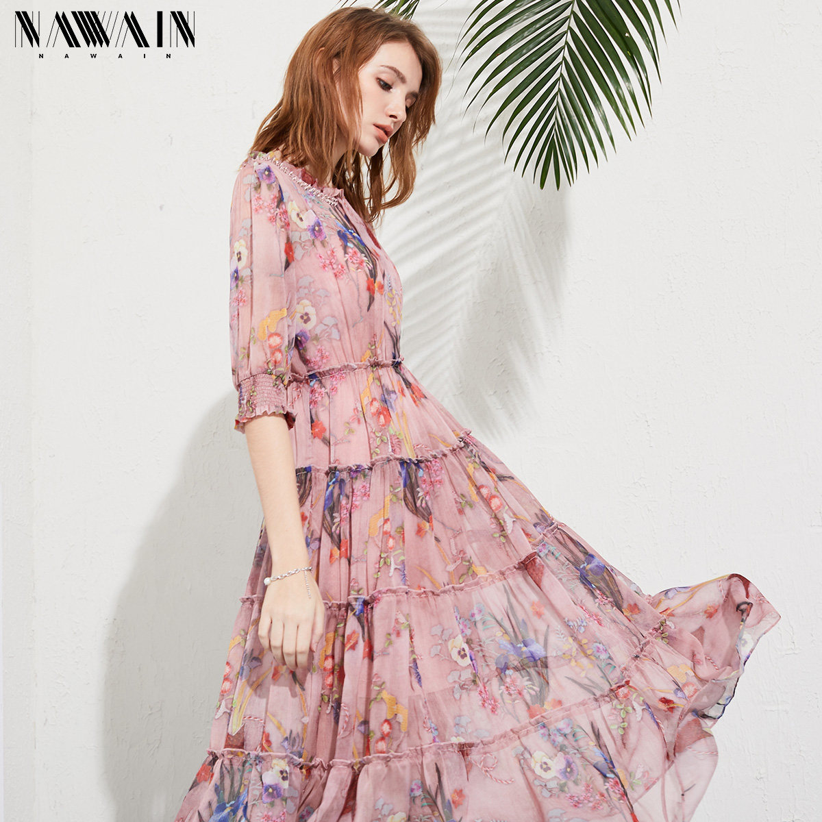 nawain /纳纹碎花女夏新装连衣裙子 纳纹服饰连衣裙