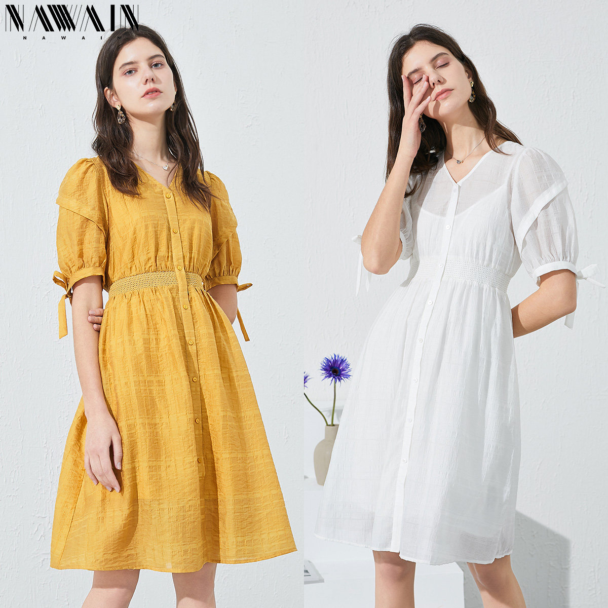 纳纹夏款天丝气质2020新品连衣裙 纳纹服饰连衣裙