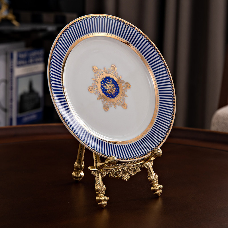 法式欧式古典相框架黄铜宫廷盘子架展示盘架托装饰挂盘茶饼收纳架,淘宝优惠券,粉丝福利购,淘宝优惠卷