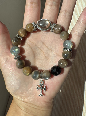 原创香槟锂云母魔盒+金骨干11mm+灰月光+金运石舒缓压力趋负能量