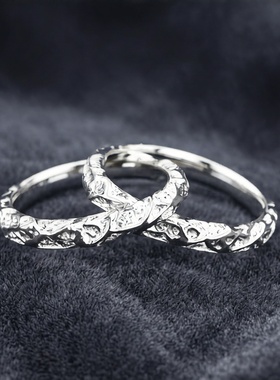 足银s999熔岩之恋情侣对戒可调