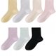 Korean Chinese tube socks for women solid color casual long waist vertical stripes piled with sweat-absorbing and odorproof spring and autumn style beautiful legs confinement