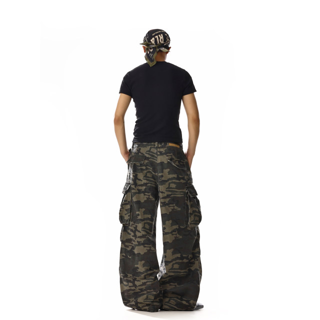 American retro camouflage overalls for men and women