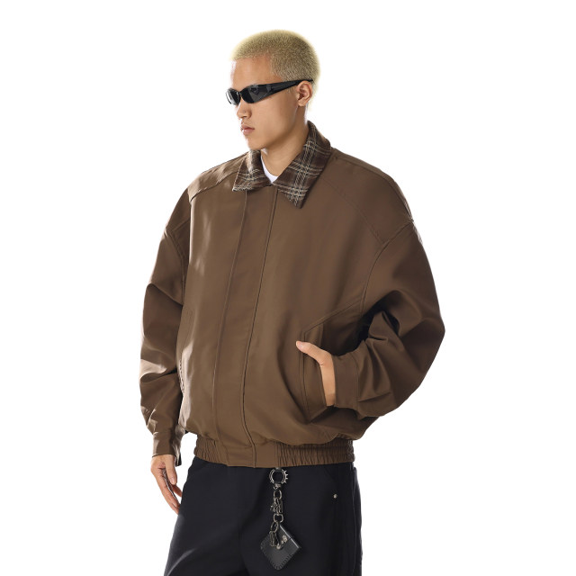 American retro plaid lapel jacket for men