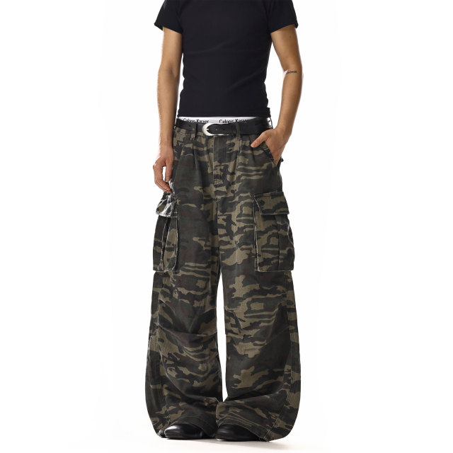American retro camouflage overalls for men and women