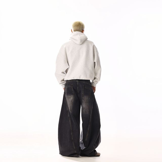 American Retro Whisker Design Black Scimitar Jeans