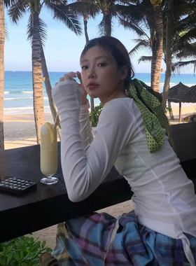 复古绿色波点发带丝巾小长条