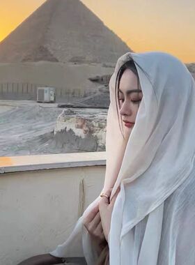 海边旅游沙滩青海茶卡盐湖纱巾女