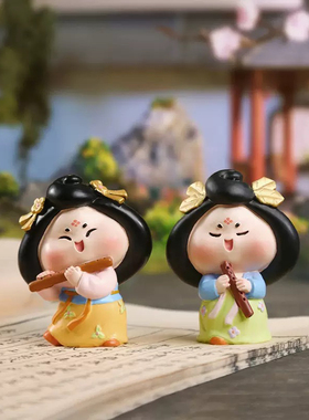 国潮风唐妞驾到声乐摆件树脂工艺品装饰品送朋友节日礼品