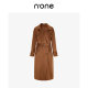 none 绵羊毛骆驼绒混纺双面呢大衣女冬新款长款大翻领美拉德色系