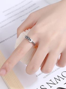 diydiys925银日韩风皮带扣链条戒