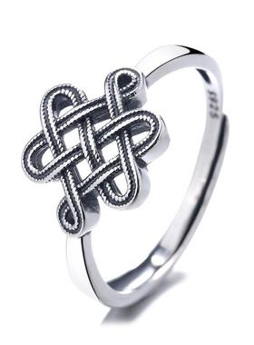 diyiy韩版新款s925中国结戒指女款时尚约创意款结开口指环