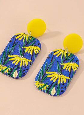 diydiy925针亚克力黄色银花花朵