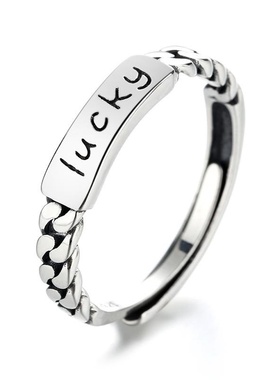 S925纯银戒指镶钻指环女个性时尚闺蜜戒