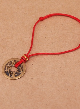 免编款铜钱戒指平安墨绿色diy