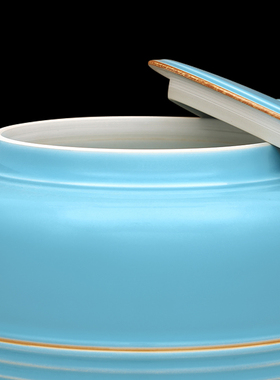 景德镇陶瓷大号中式湖蓝艺术罐酒店装饰品民宿客厅办公室家用摆件