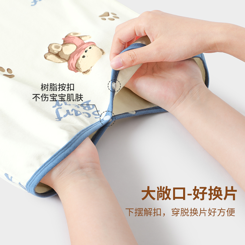 小班郎婴儿睡裙春秋纯棉睡袍防踢被神器儿童睡衣女宝宝睡裙家居服