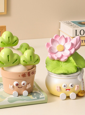 桌面情绪稳定器新款创意好运莲莲树脂摆件家居装饰乔迁新居