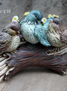 北欧风格复古做旧鹦鹉创意装饰