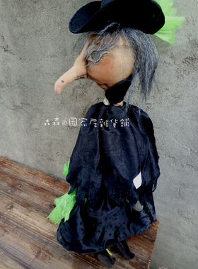 英伦欧式风手绘女巫复古做旧摆件
