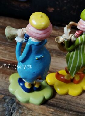 树脂彩绘小丑怀旧家居装饰品摆件