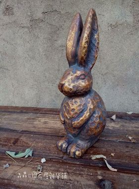树脂生肖兔欧式复古做旧家居装饰