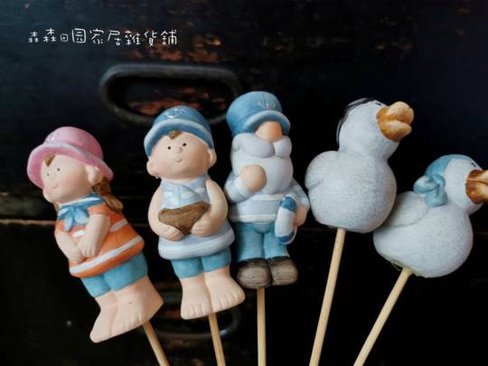 Mediterranean style couple sailor penguin seagull European style home decoration garden ornaments flower pot flower arrangement creative craft