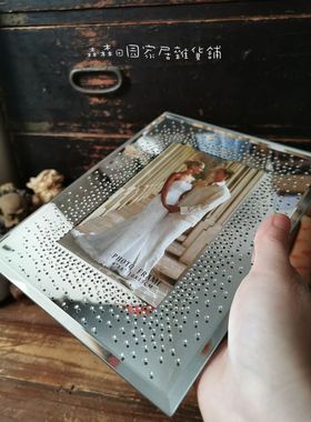 玻璃黑色相架创意欧式风摆件