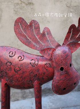 美式乡村风复古做旧油画家居装饰