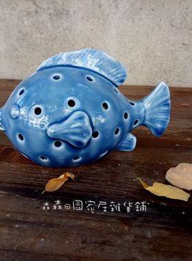 地中海风欧式陶瓷小夜灯装饰品