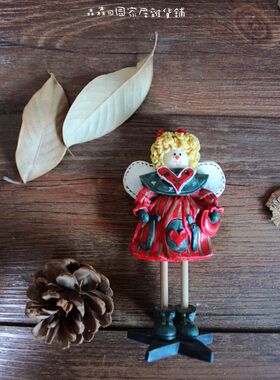 树脂美式乡村风布艺天使古董娃娃