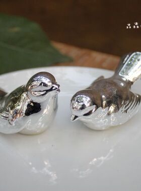 陶瓷情侣电镀收纳盘摆件家居装饰