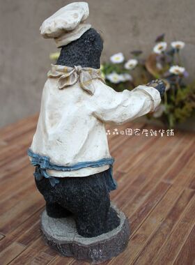 小熊复古做旧厨师酒吧家居装饰