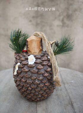 松果美式乡村风做旧孤品古董娃娃