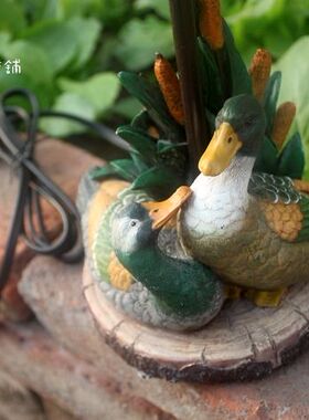 美式乡村风复古做旧台灯装饰品