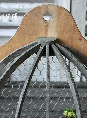 装饰品鸟笼复古做旧爬藤园艺杂货