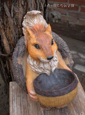 雕刻美式乡村风烛台园艺装饰品