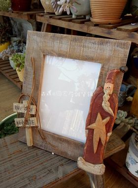 欧式风田园实木手工创意相框摆件